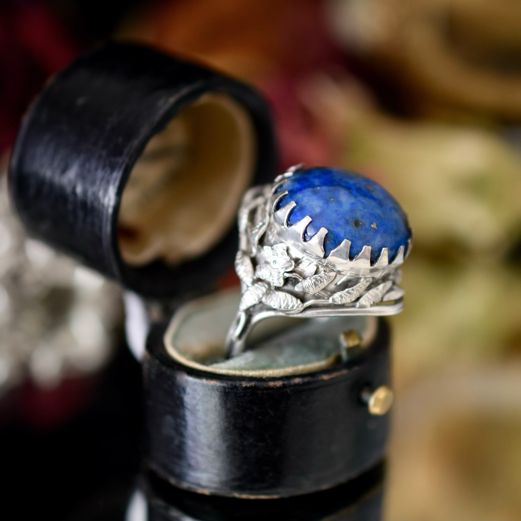 Vintage Australian Sterling Silver And Lapis Lazuli Ring