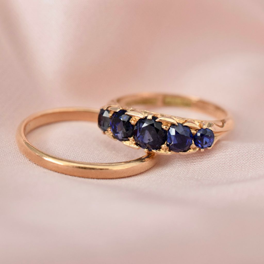 Antique Australian 18ct Yellow Gold Natural Sapphire Ring Circa 1905 (Independent Valuation Included In Purchase For $4050.00)