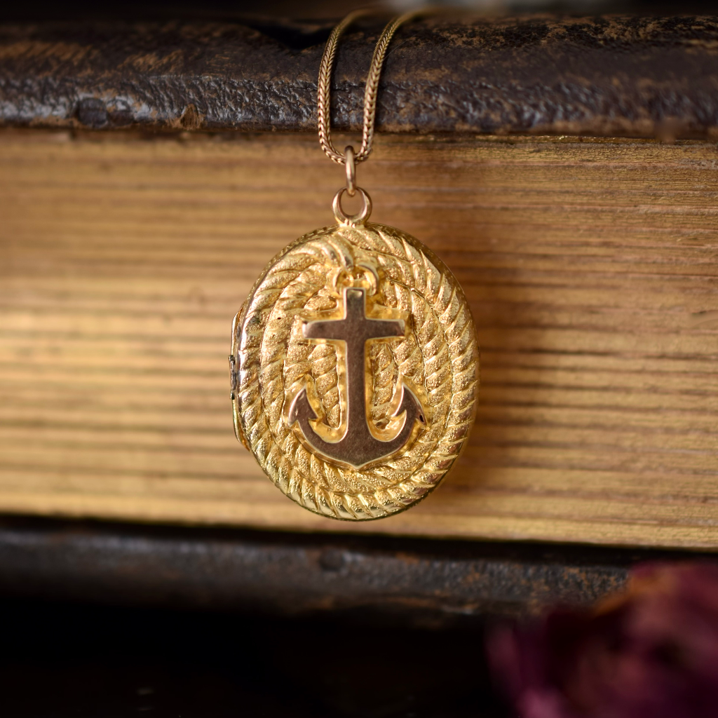 Antique Victorian 18ct Gold ‘Anchor’ Locket Circa 1890