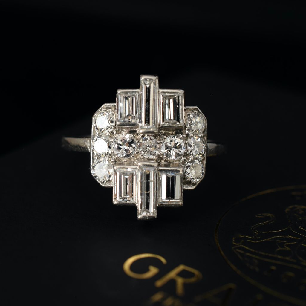 Antique Art Deco Platinum And Diamond Ring Circa 1930 (Independent Valuation Included In Purchase For - $6850)