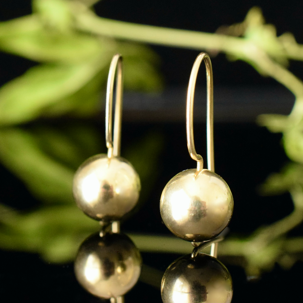 Modern 9ct Rose Gold 1.0cm Round ‘Euro Ball’ Earrings