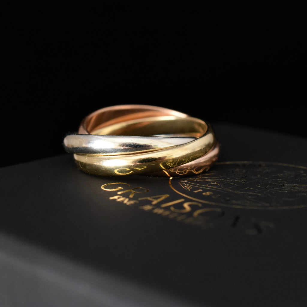 Modern 9ct Tri-Colour Russian Wedding Ring