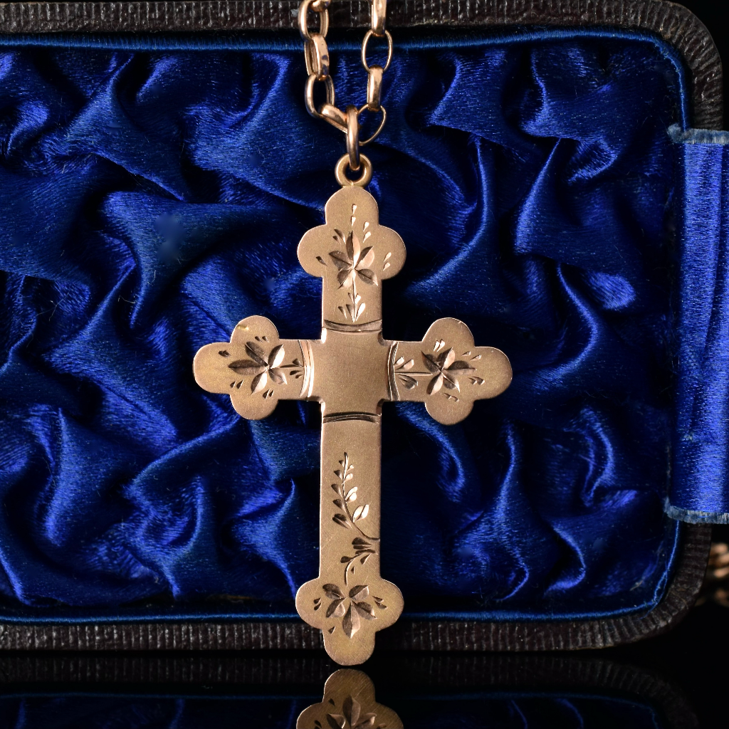 Antique Australian 9ct Rose Gold Crucifix By Willis and Sons Circa Circa 1910