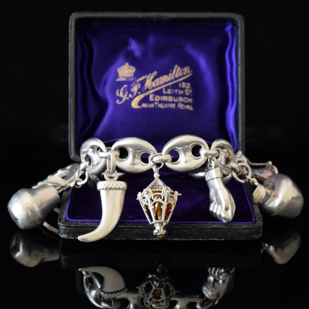 Vintage/Modern Sterling Silver Anchor Link Charm Bracelet