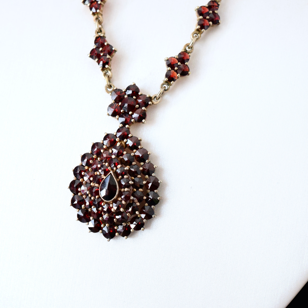 Antique Early 20th Century Bohemian Garnet Necklace Circa 1920