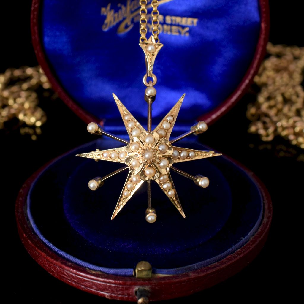 Antique Australian 15ct Yellow Gold Celestial ‘Starburst’ Circa 1900
