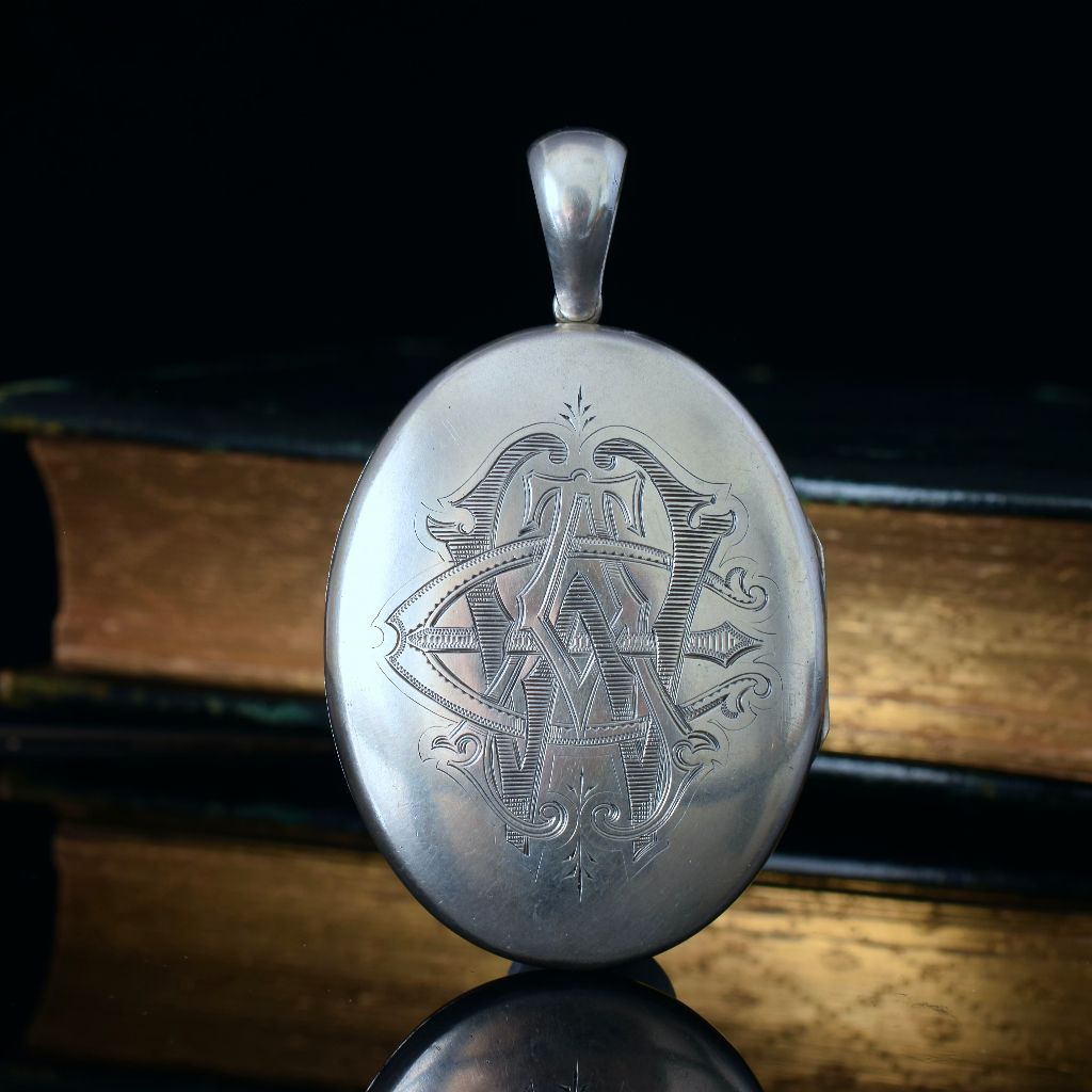 Antique Victorian Sterling Silver Large Locket