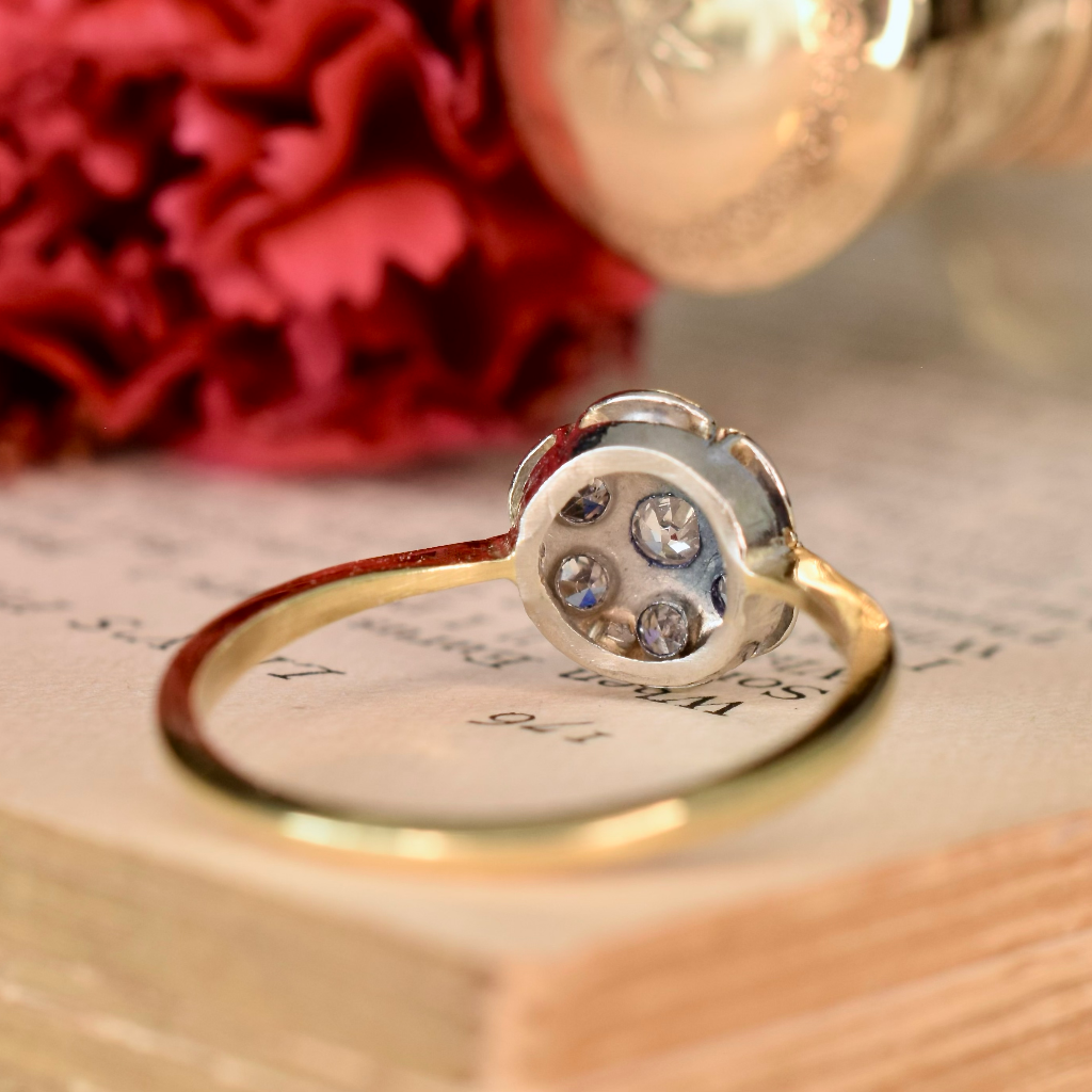 Antique Art Deco Era 18ct Yellow Gold And Diamond ‘Daisy’ Cluster Ring Circa 1935