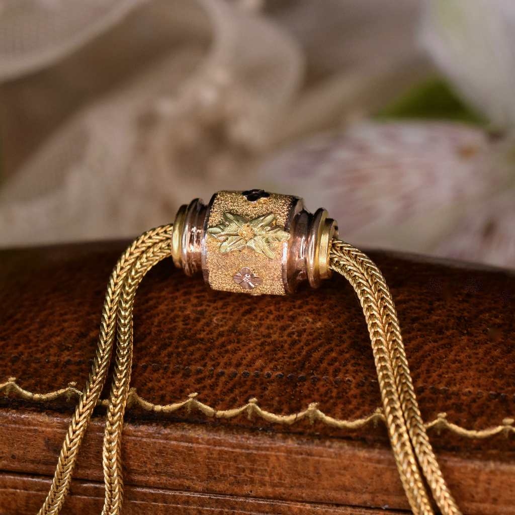 Antique Victorian 9ct Gold (And Rolled Gold) Albertina Bracelet Circa 1880