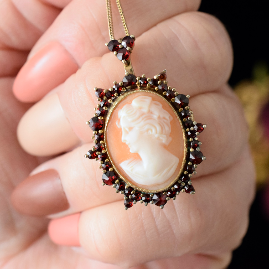 Ceres Goddess Cameo Victorian Gold Pin Converts To Pendant Necklace •  PreAdored® Sustainable Luxury