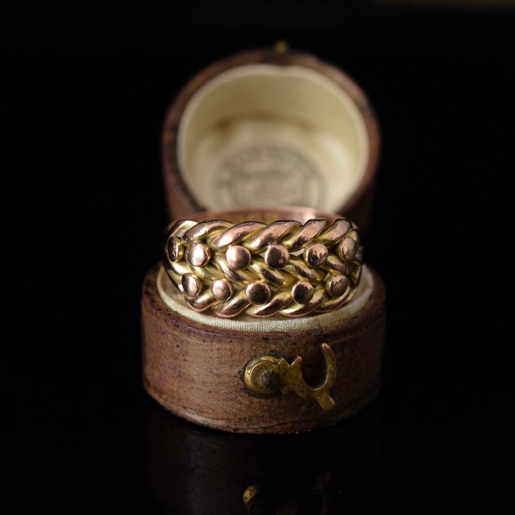 Antique Edwardian Era 9ct Rose Gold ‘Keeper’ Ring - Birmingham 1915