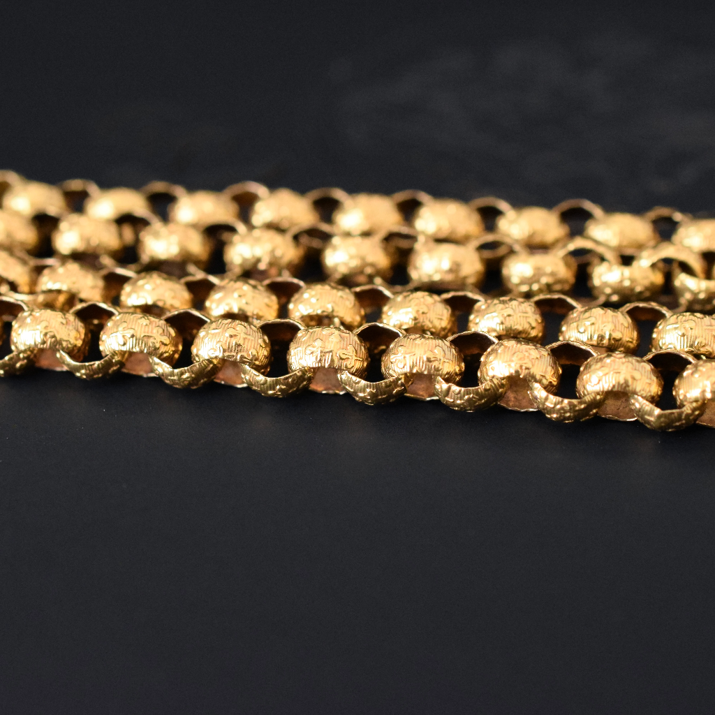 Antique Georgian 20ct Gold Chain With Barrel Clasp Circa 1790