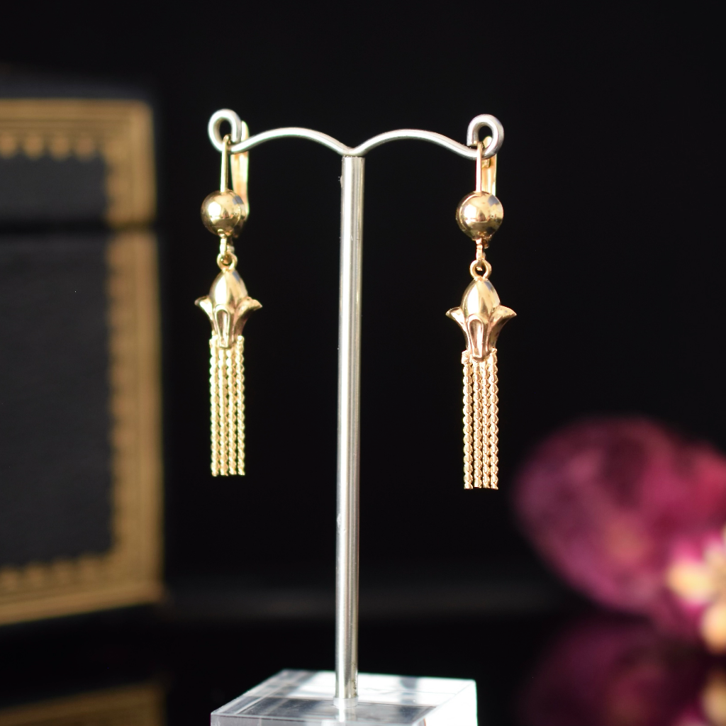 Modern Italian 18ct Yellow Gold ‘Tassell’ Earrings