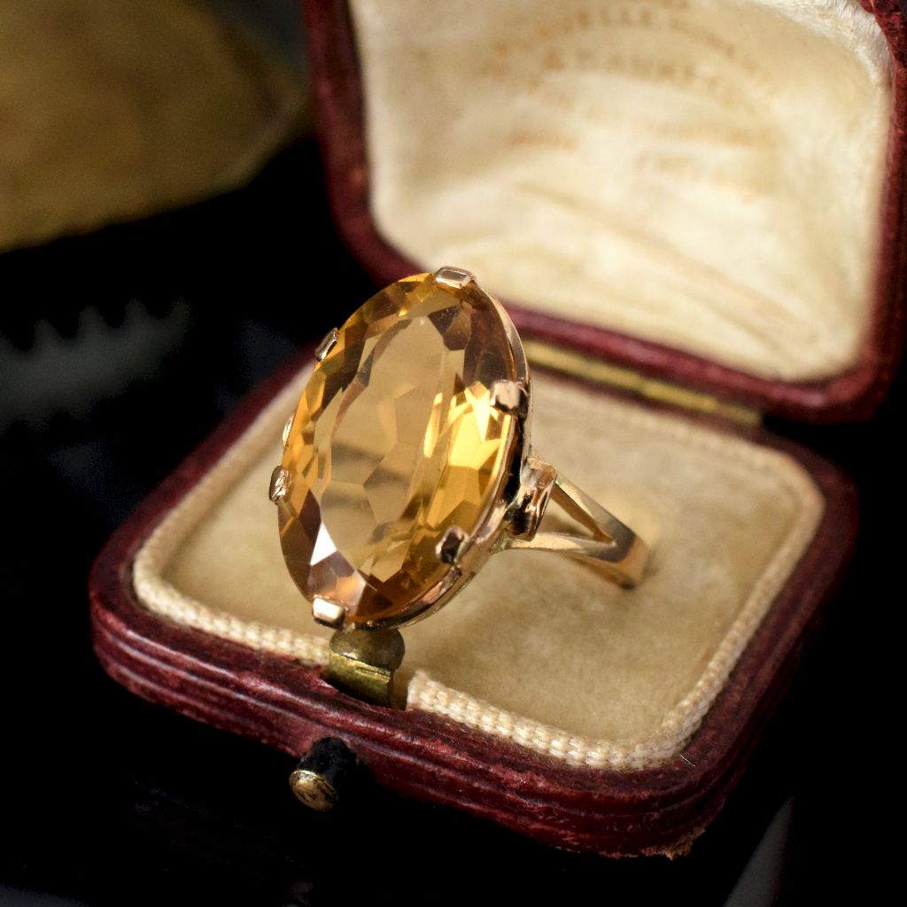 Vintage 18ct Yellow Gold Golden Citrine Ring