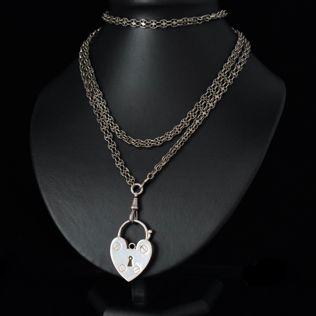 Sterling silver heart padlock clasp Clearance