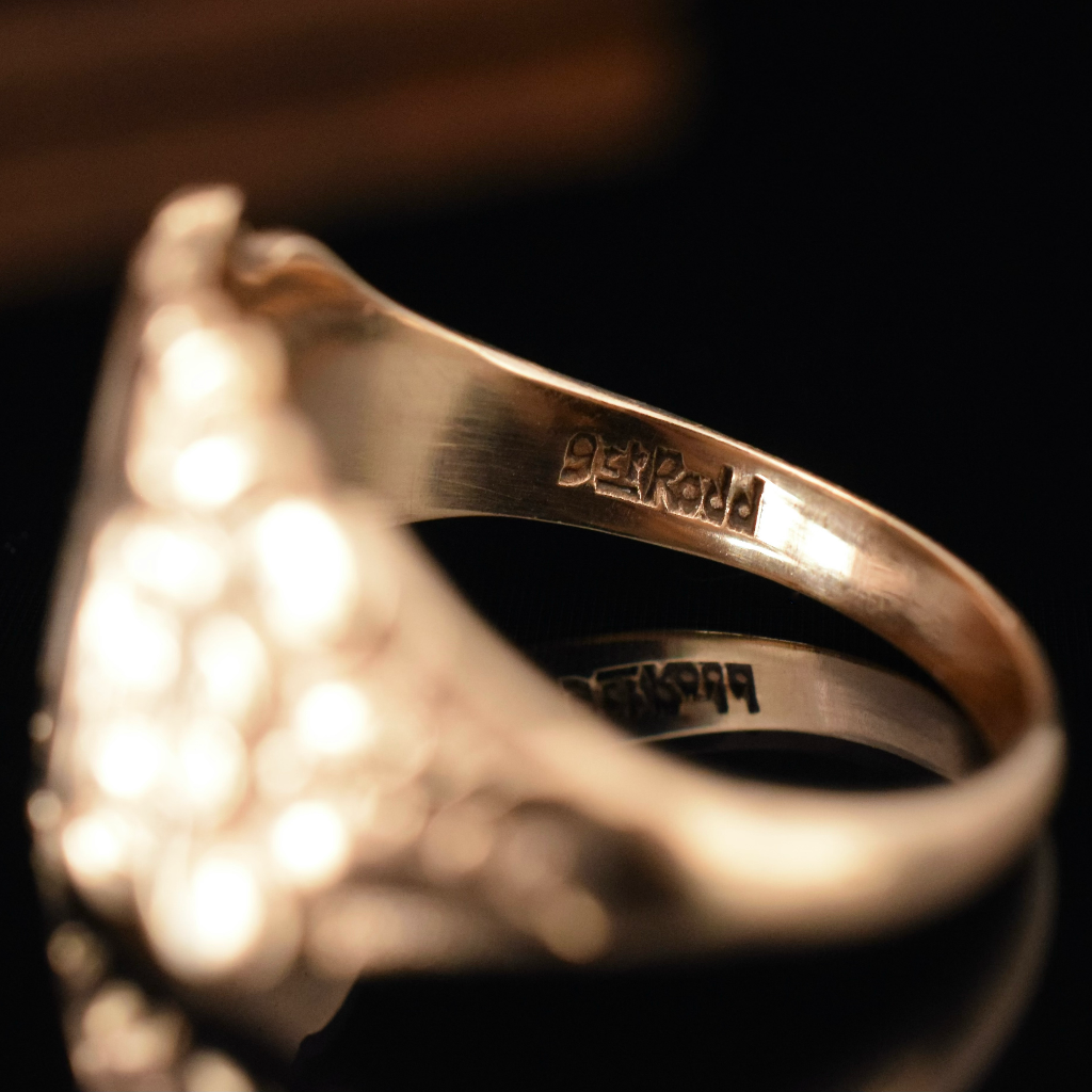 Vintage Australian 9ct Rose Gold Unisex Signet Ring By ‘Rodd’ Circa 1948