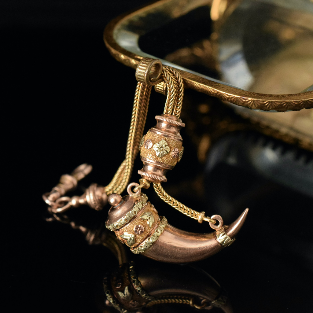 Antique Late Georgian/Early Victorian 15ct-18ct Cornucopia “Horn Of Plenty” Fob Watch Charm