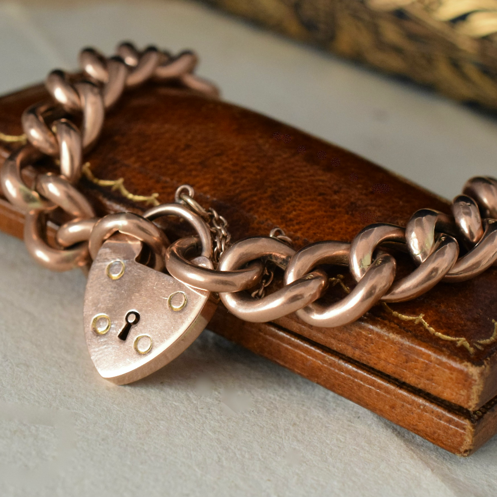 Antique Edwardian 9ct Rose gold Bracelet By Tozer, Kemsley And Fisher Circa 1910