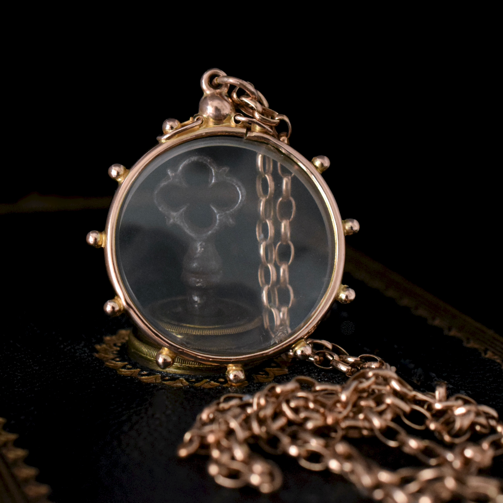 Charming Antique 9ct Rose Gold Double Sided Photo Locket Circa 1910