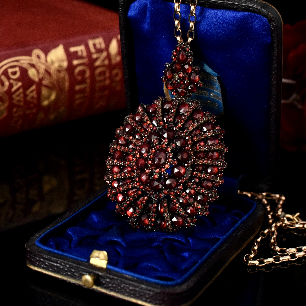 Antique Victorian Bohemian Garnet Pendant Circa 1880