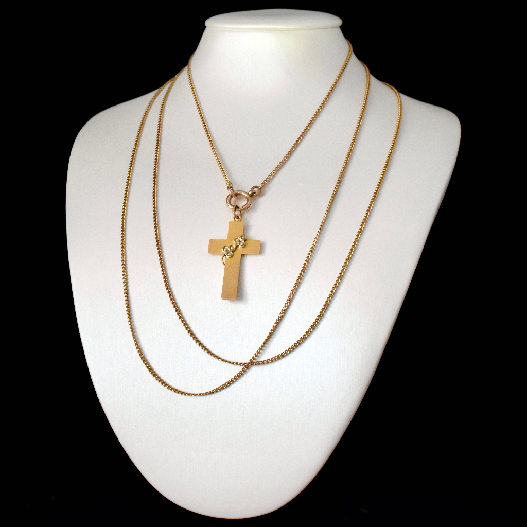 Antique Australian 9ct Gold Seed Pearl Cross Circa 1905