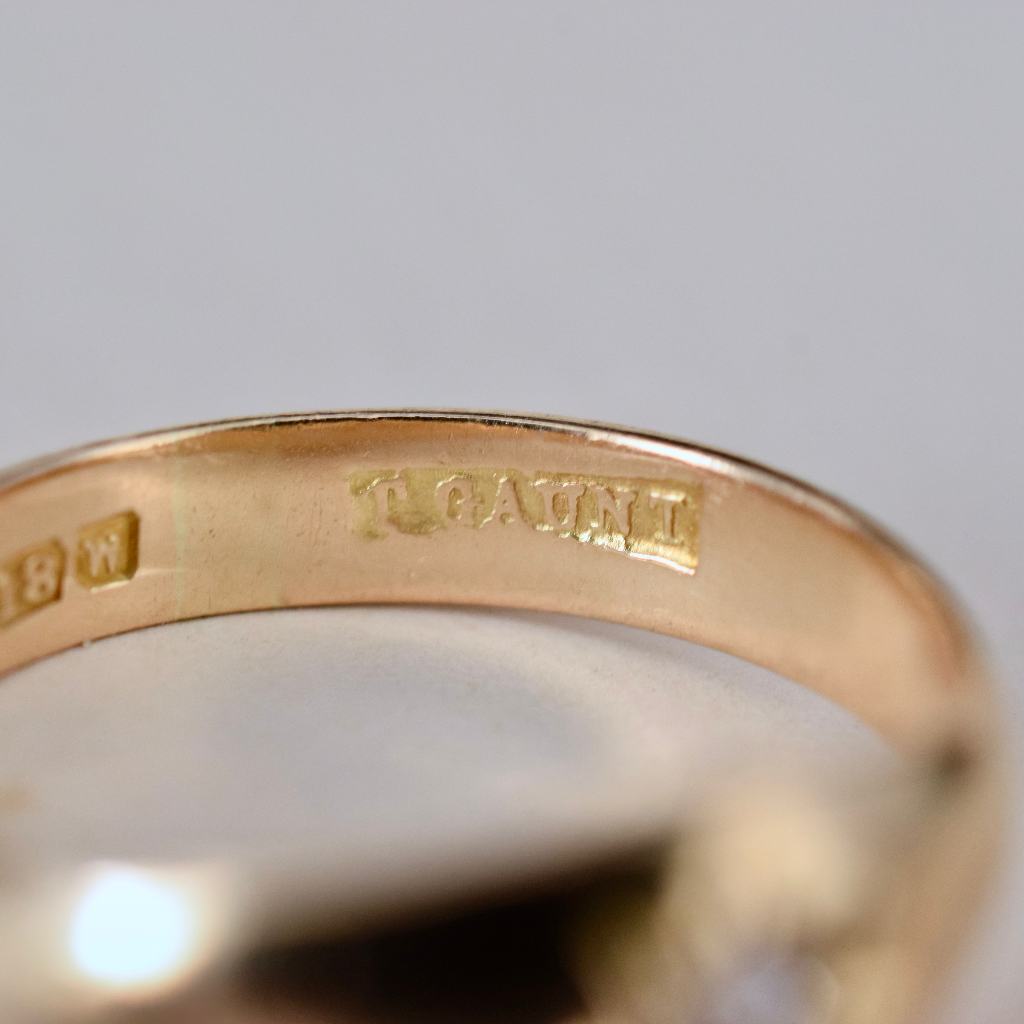 Antique Australian 18ct Yellow Gold Diamond ring By Willis and Sons/Retailed By T. Gaunt Circa 1915