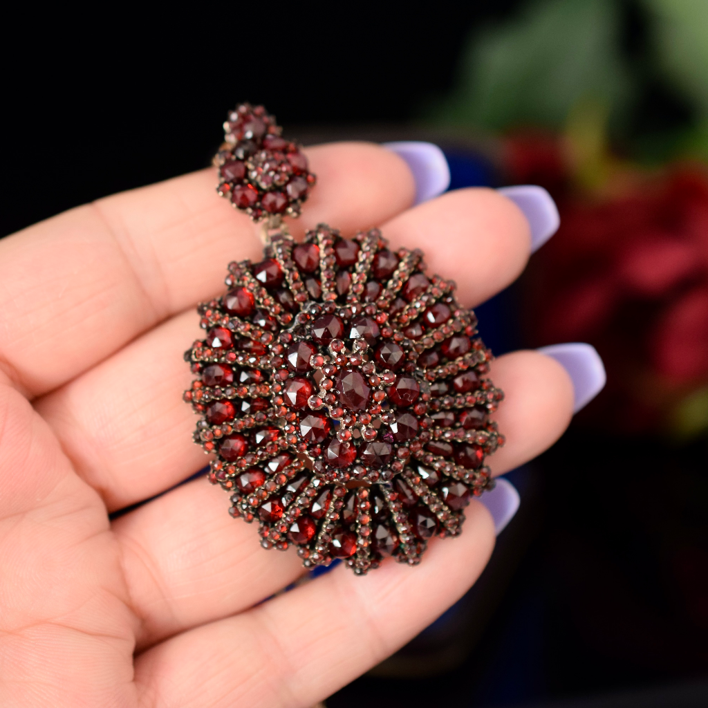 Antique Victorian Bohemian Garnet Pendant Circa 1880