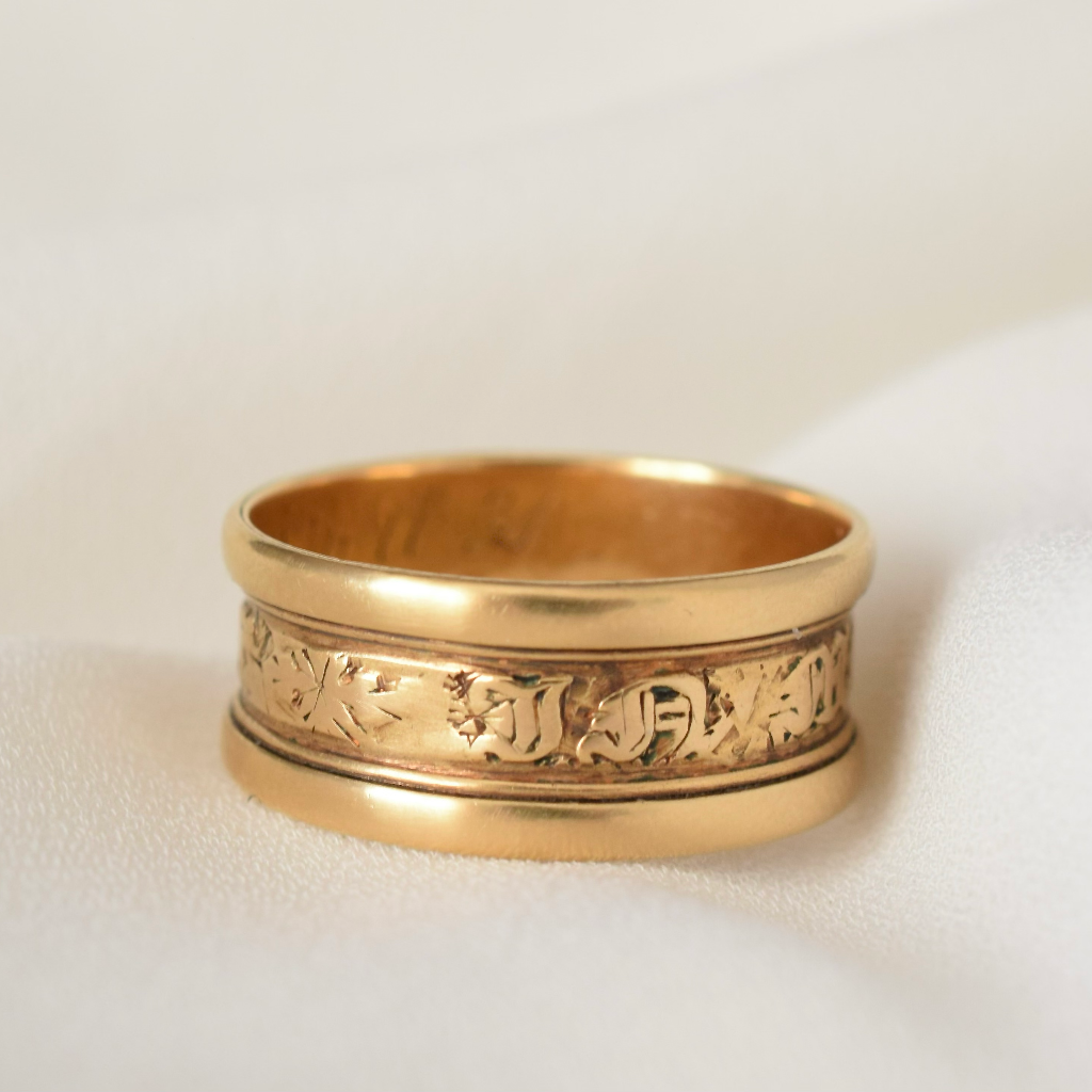 Antique Georgian 18ct Yellow Gold Mourning Ring London 1826