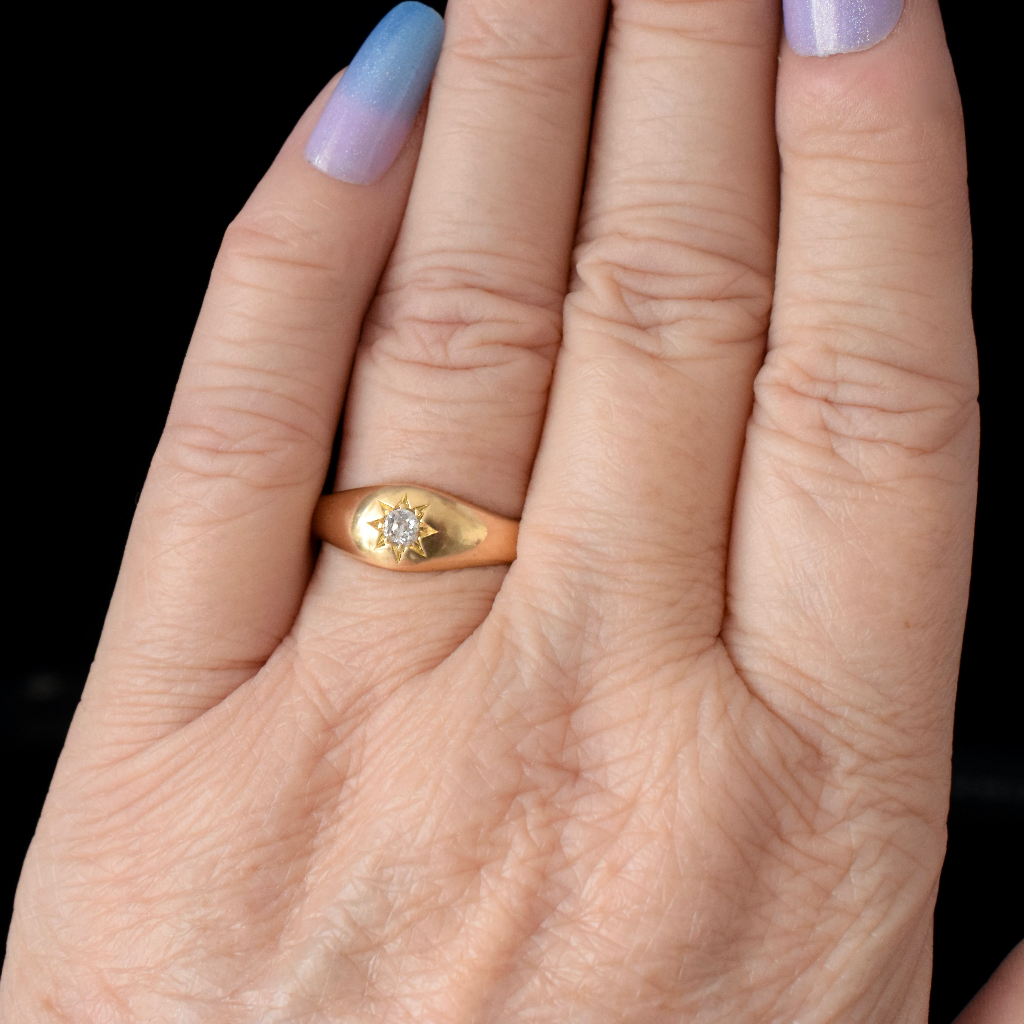 Antique Australian 18ct Yellow Gold Diamond ring By Willis and Sons/Retailed By T. Gaunt Circa 1915