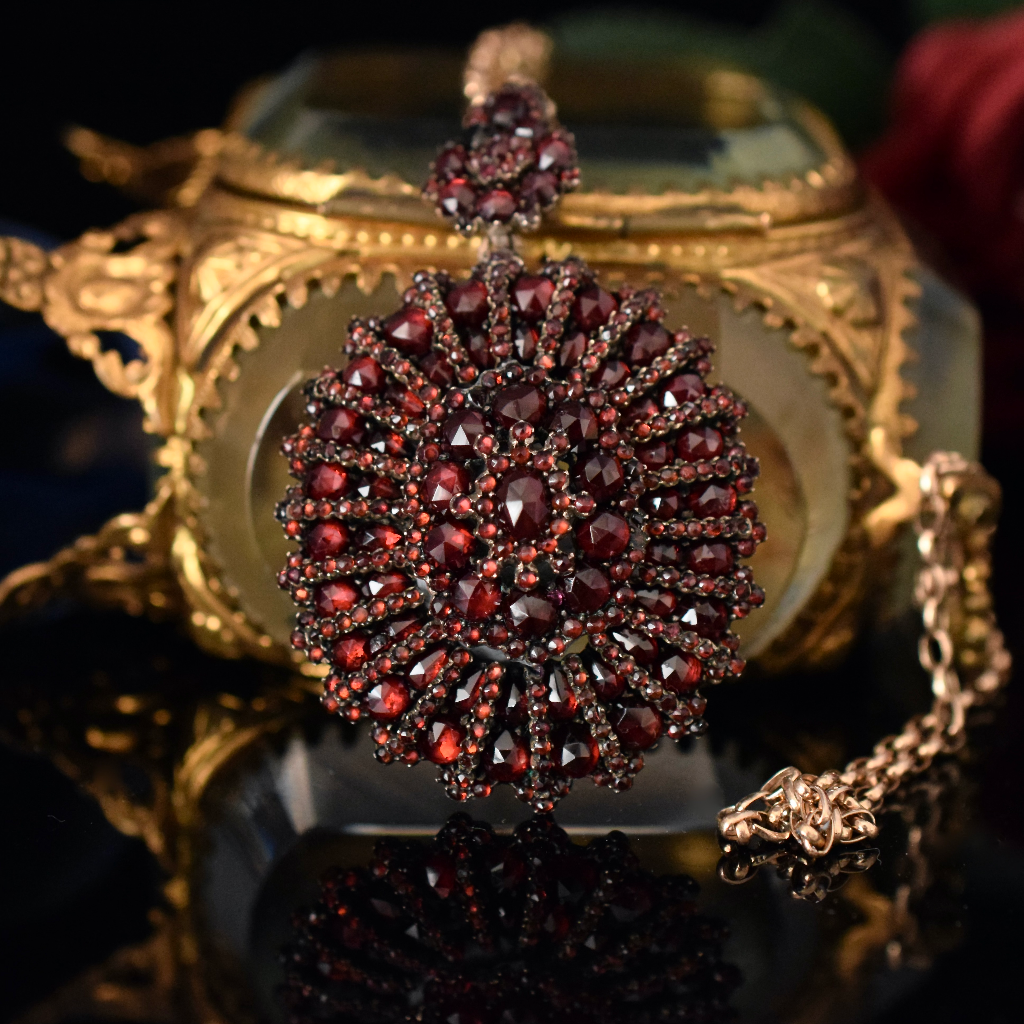 Antique Victorian Bohemian Garnet Pendant Circa 1880