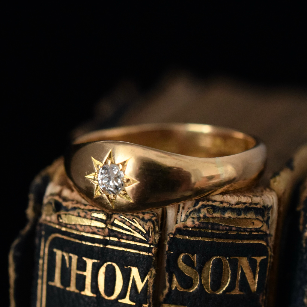 Antique Australian 18ct Yellow Gold Diamond ring By Willis and Sons/Retailed By T. Gaunt Circa 1915