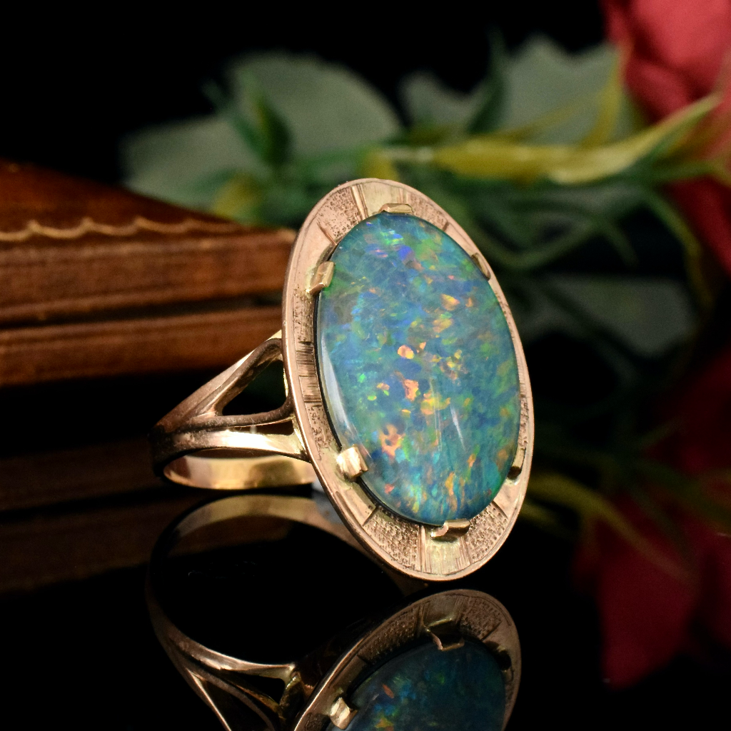 Stunning 9ct Rose Gold Opal Triplet Ring