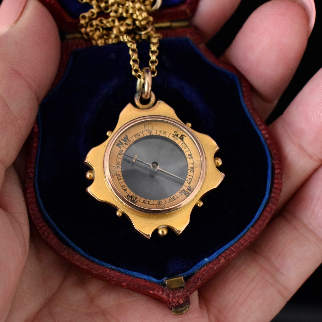 19th Century 15ct Gold Compass Fob/Pendant Circa 1890