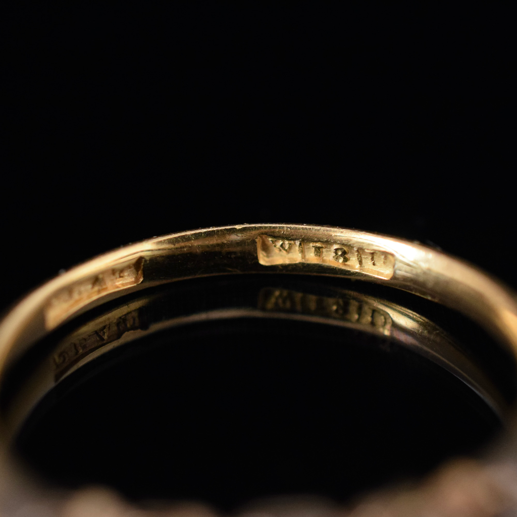 Antique Australian 18ct Gold Five Diamond Half Hoop Ring By William Dunkling Independent Valuation Included $5000 AUD