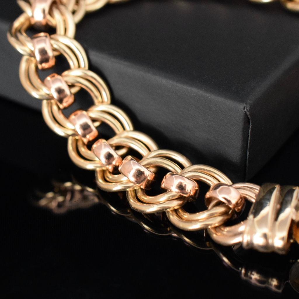 Heavy 9ct Yellow And Rose Gold ‘Rollo’ Bracelet 29.9 Grams
