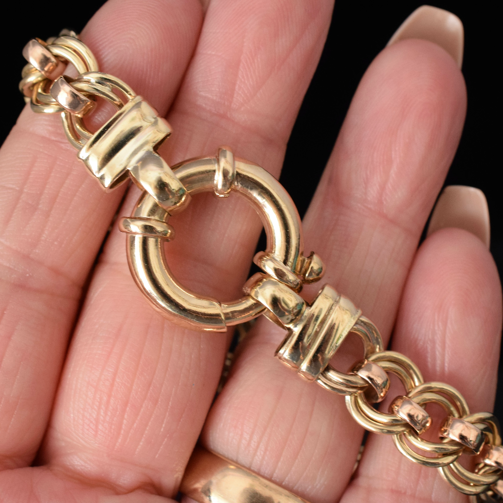 Heavy 9ct Yellow And Rose Gold ‘Rollo’ Bracelet 29.9 Grams