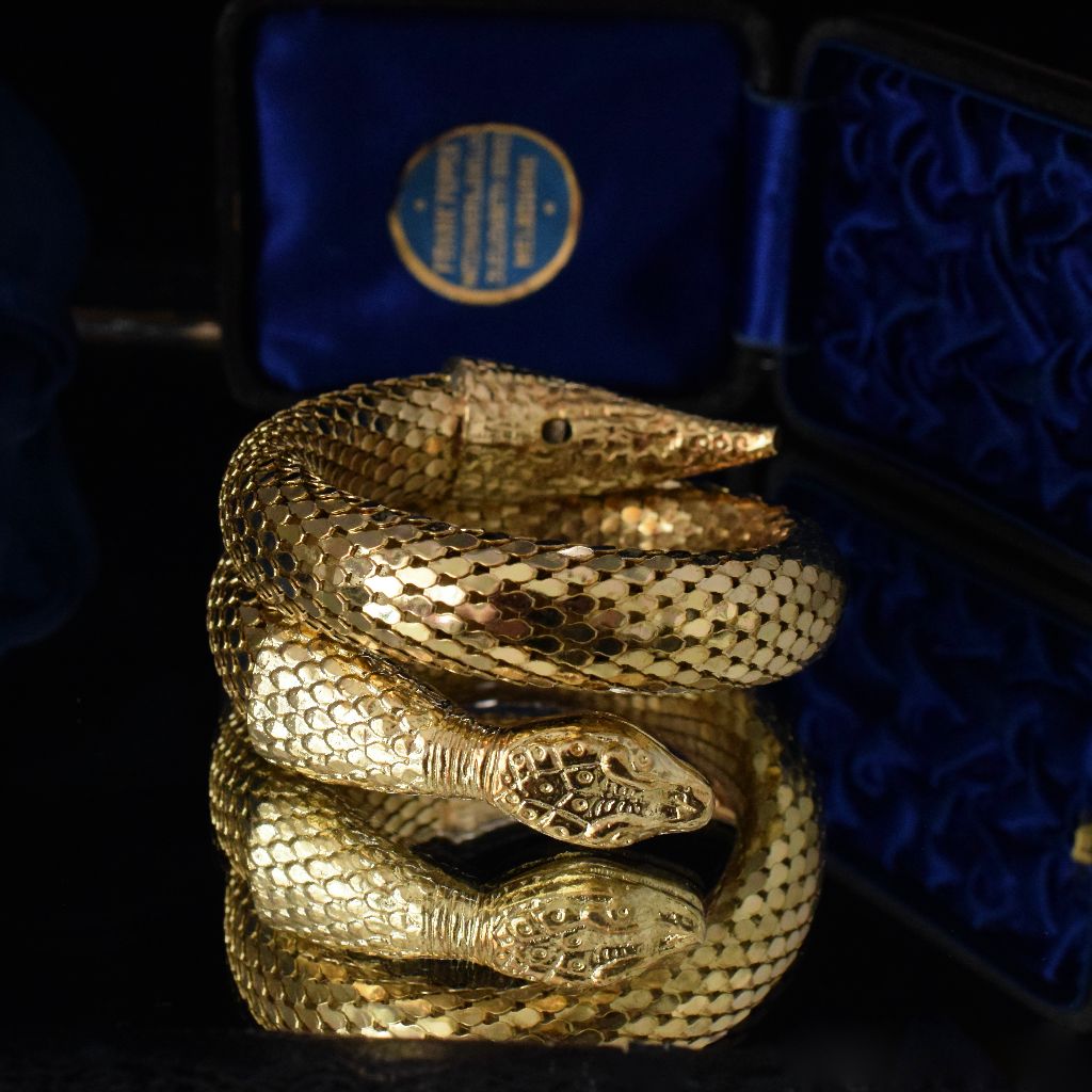 Vintage Whiting & Davis “Oromesh” Snake Bracelet 1950’s