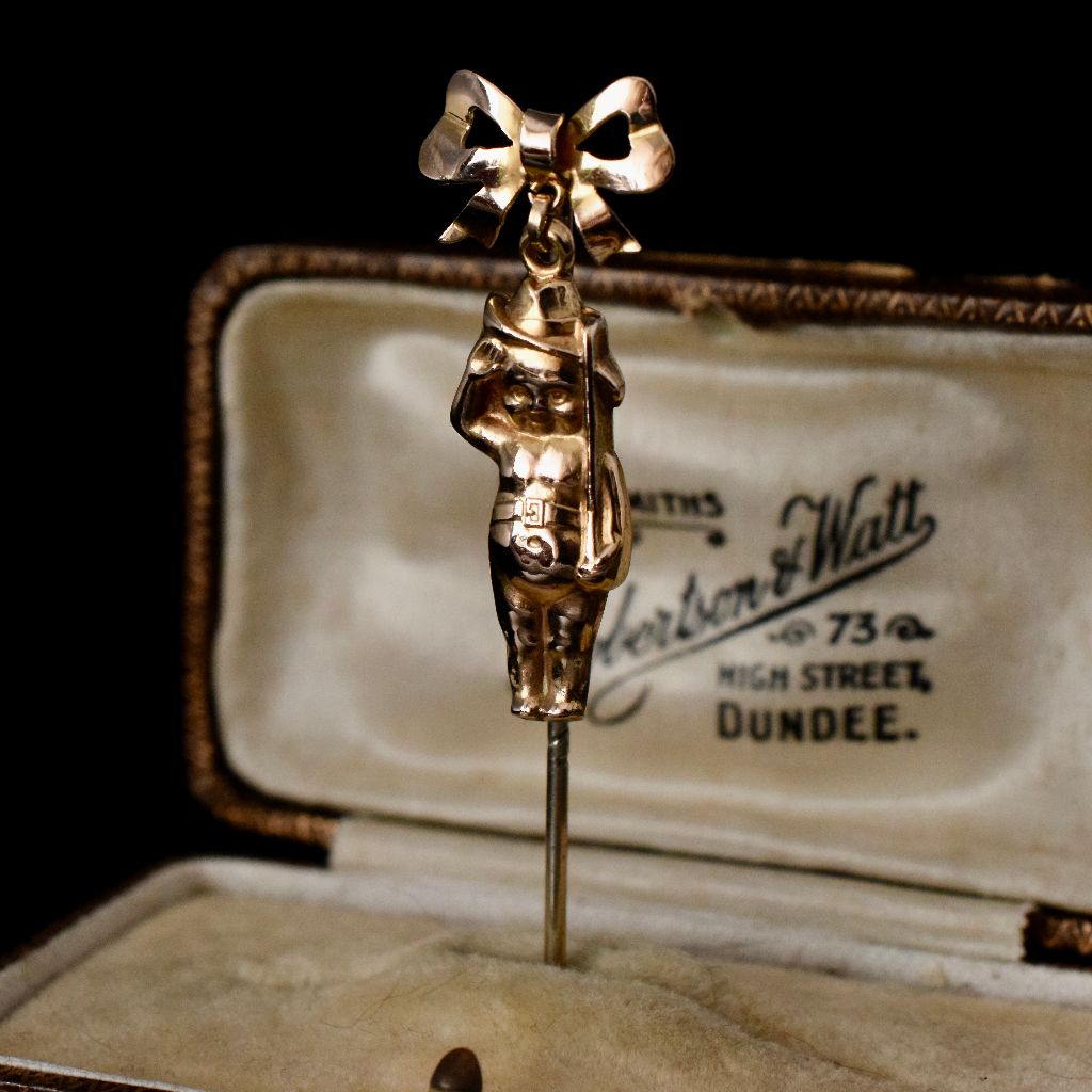 Antique Australian 9ct Rose Gold “The Dinkum Kewpie” Pin Circa 1918