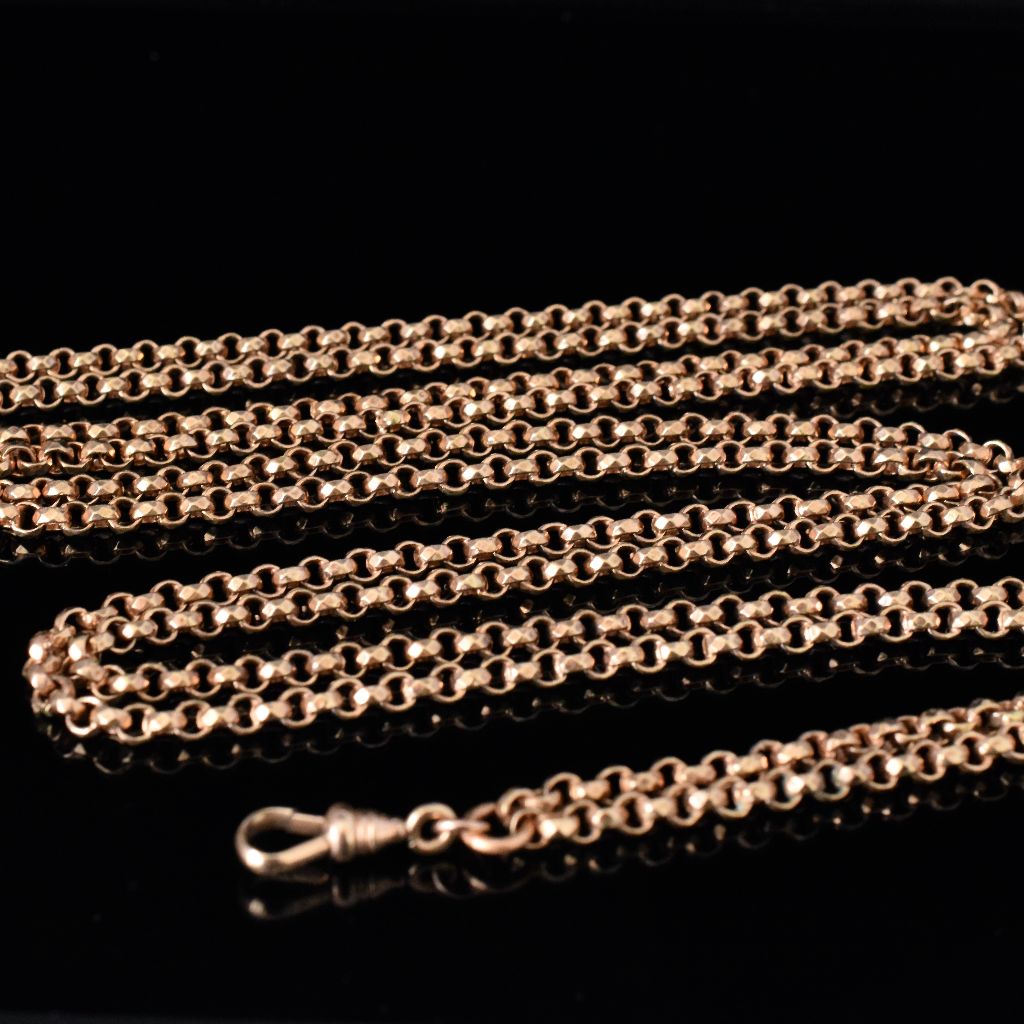 Victorian / Early Edwardian Rolled Gold Guard Chain Circa 1900
