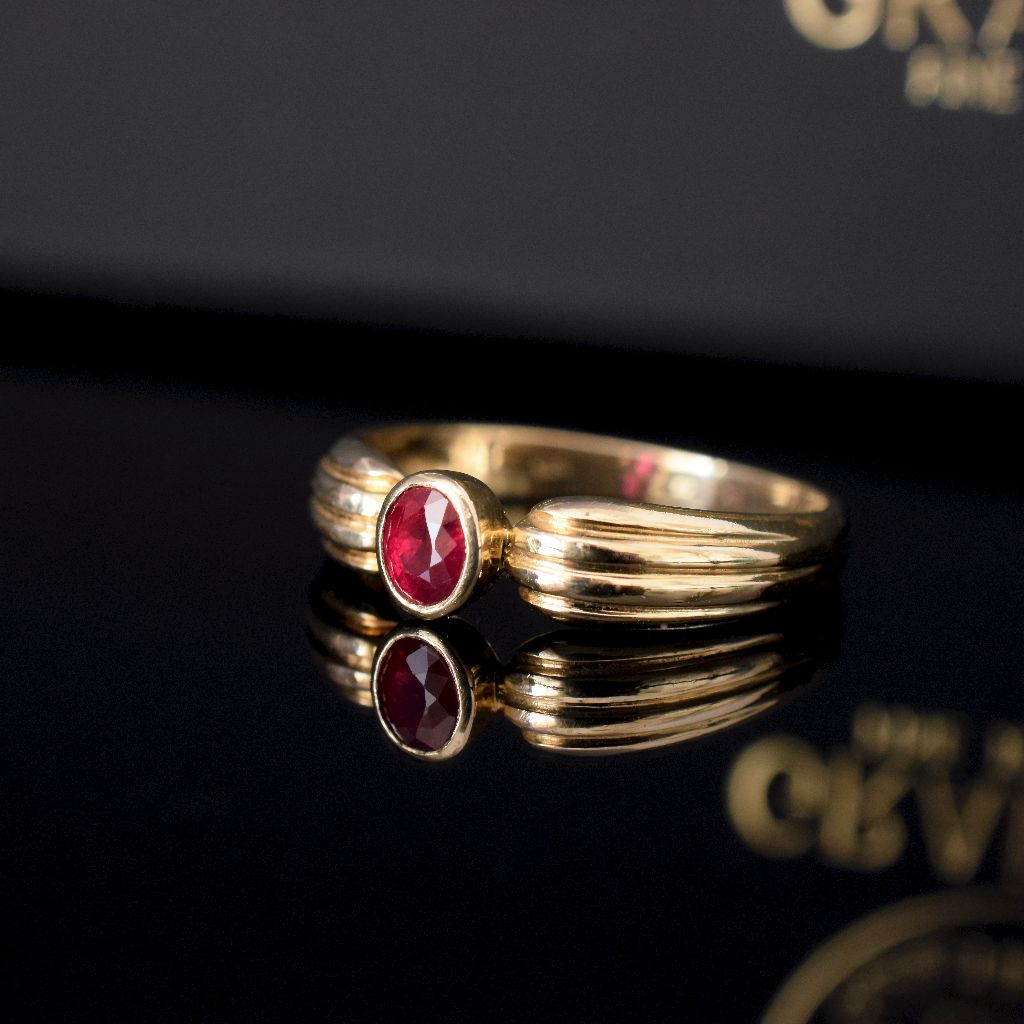 Vintage 14ct Rose Gold Ruby Ring