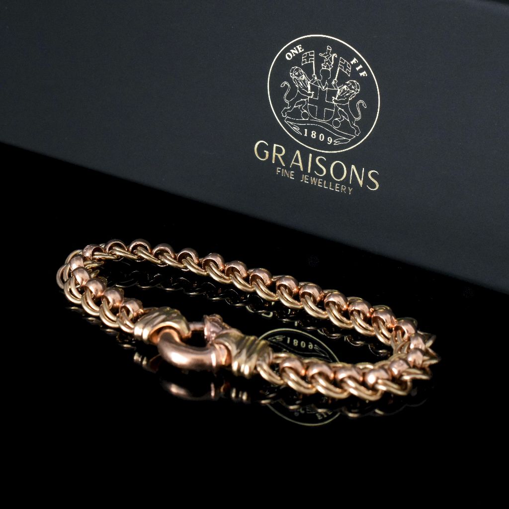 Heavy 9ct Yellow And Rose Gold ‘Rollo’ Bracelet 29.6 Grams