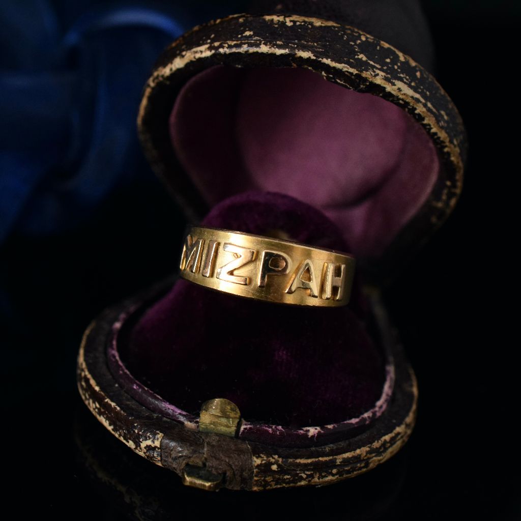 Antique 18ct Yellow Gold Mizpah Ring Chester 1886