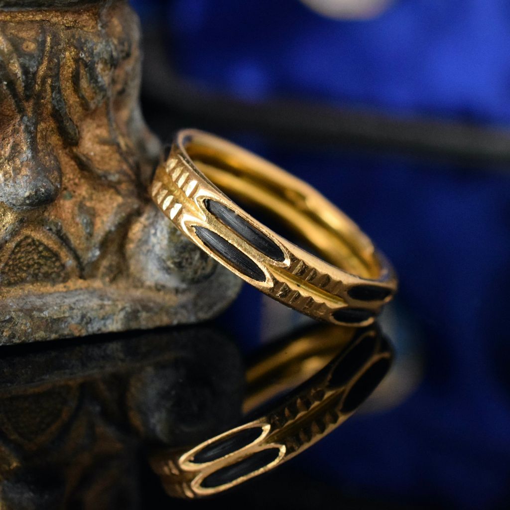 Superb Antique 22ct Yellow Gold British Raj Era Elephant Hair Ring