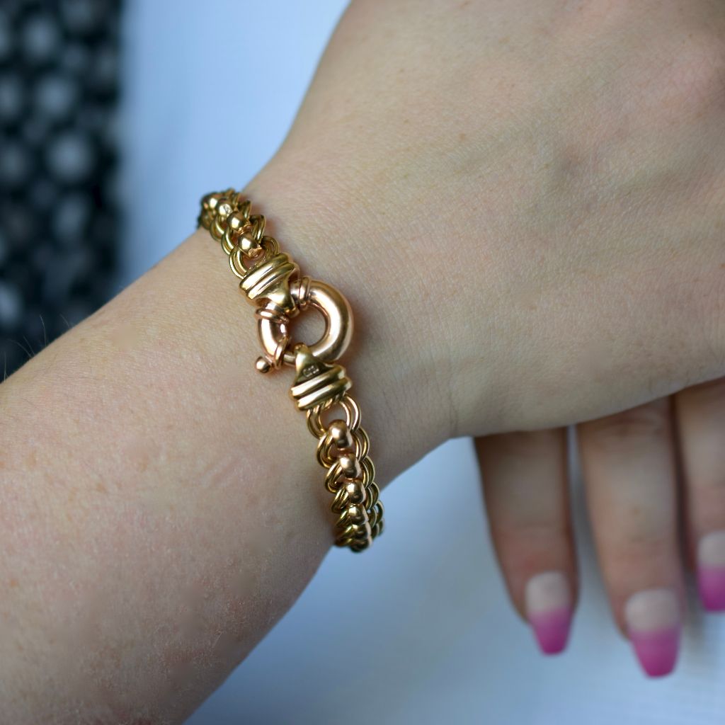 Heavy 9ct Yellow And Rose Gold ‘Rollo’ Bracelet 29.6 Grams