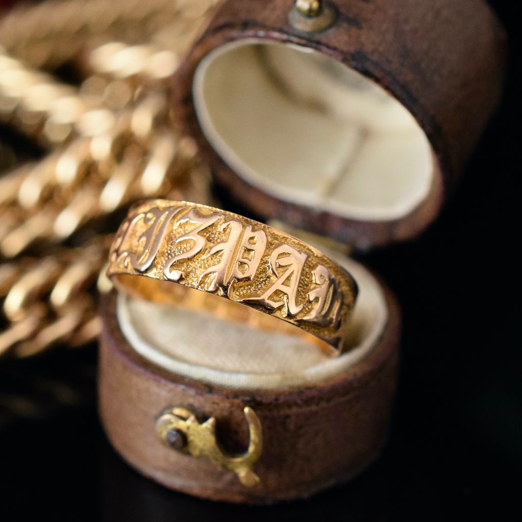 Antique 18ct Gold ‘Mizpah’ Ring Birmingham 1900