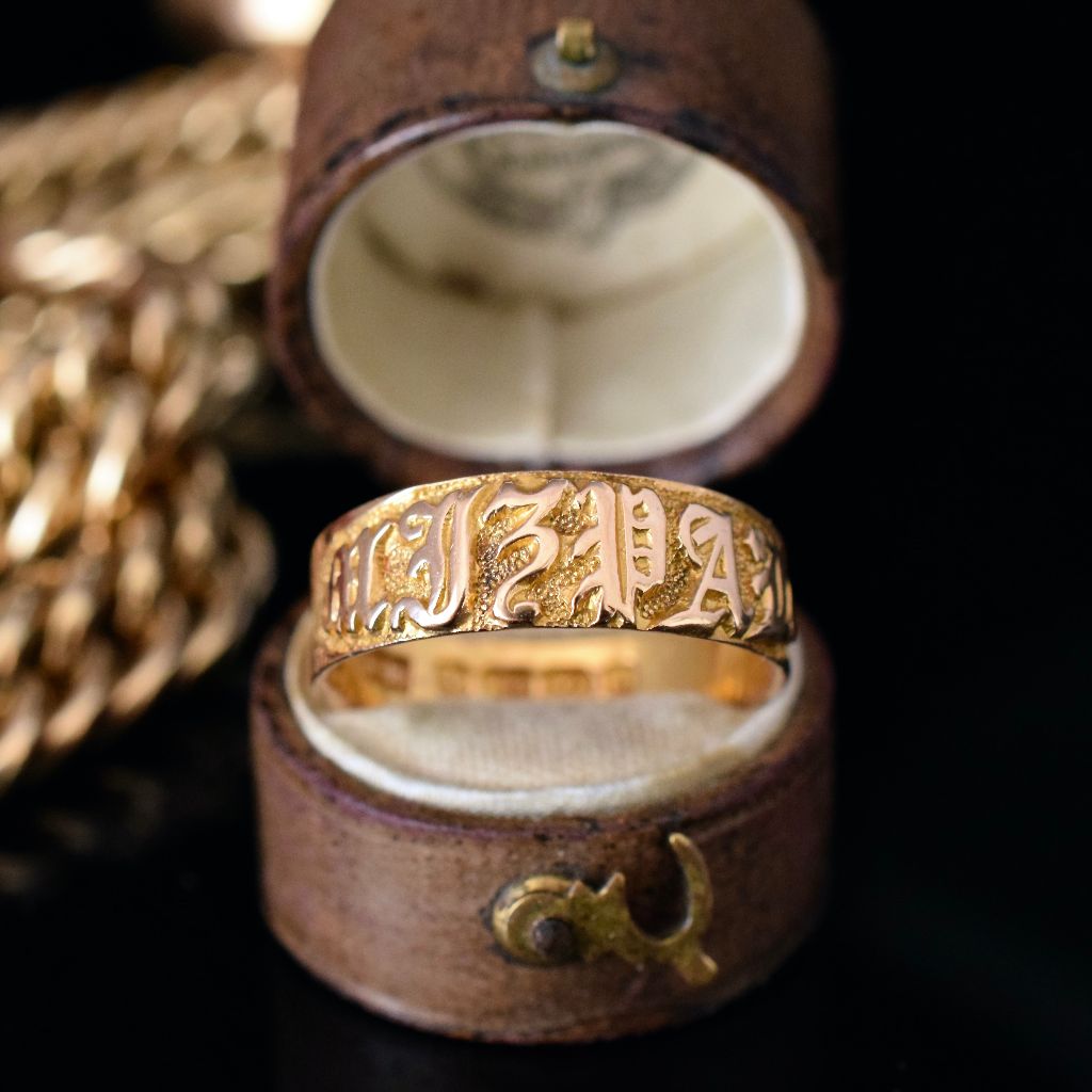 Antique 18ct Gold ‘Mizpah’ Ring Birmingham 1900