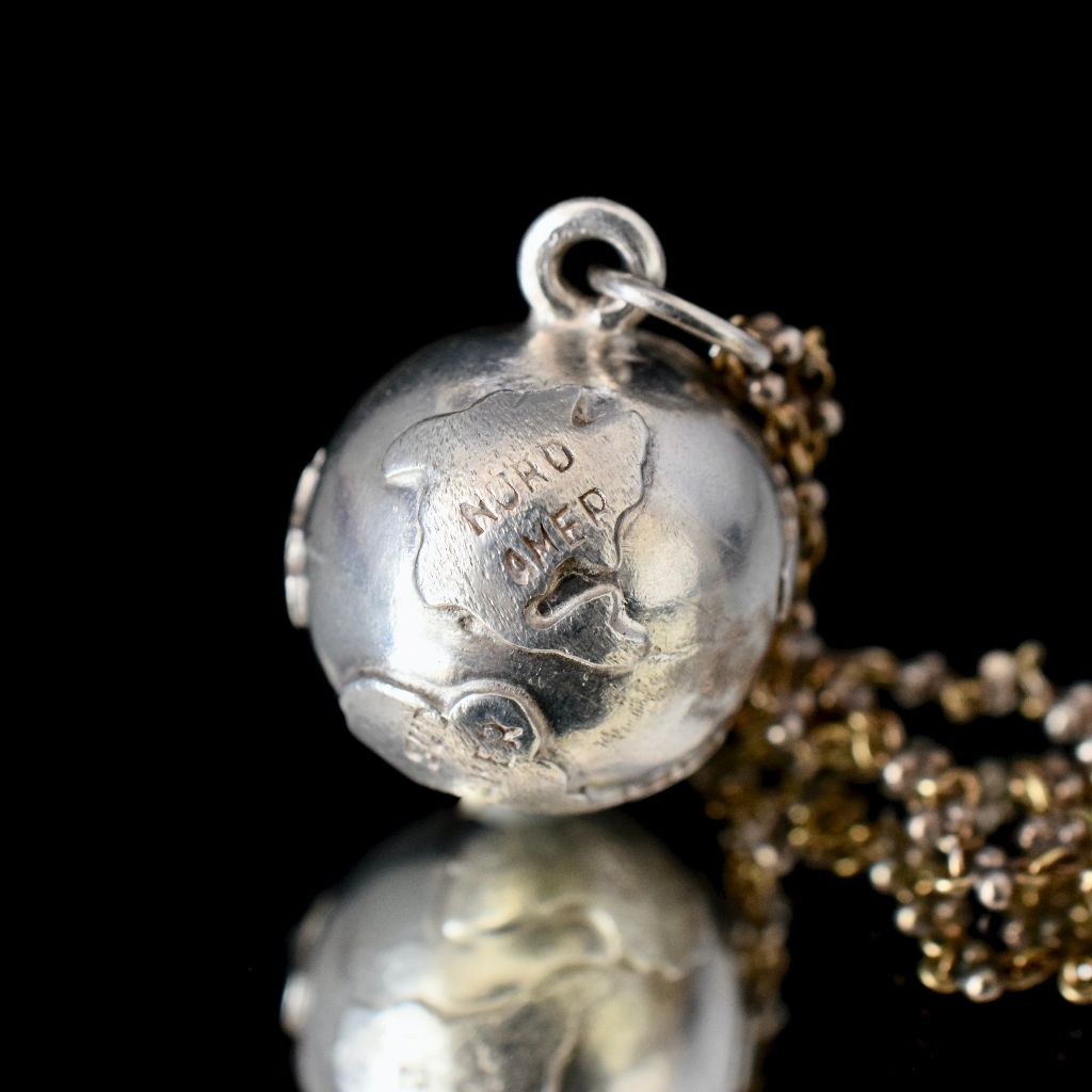 Vintage Mid-Century Sterling Silver ‘World Globe’ Pendant - Graisons ...