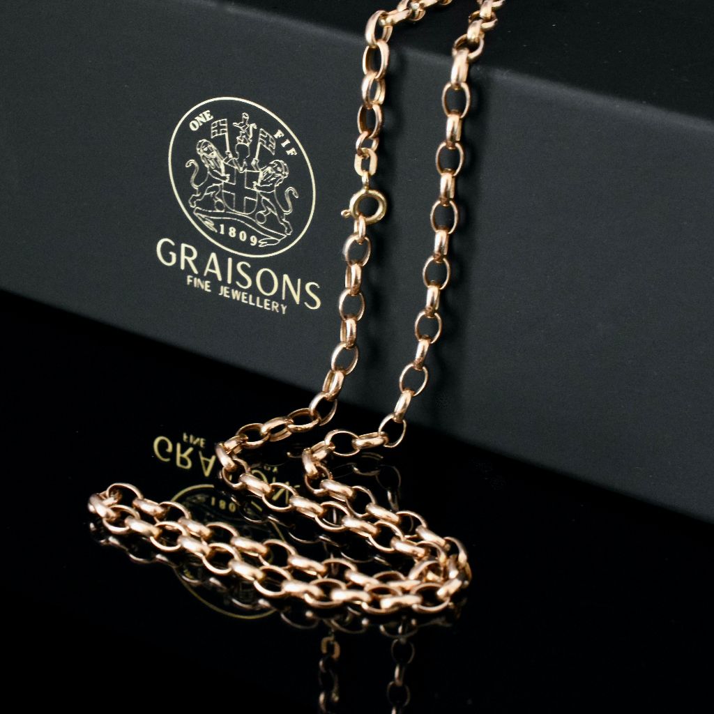 Vintage 9ct Italian Rose Gold Belcher Chain