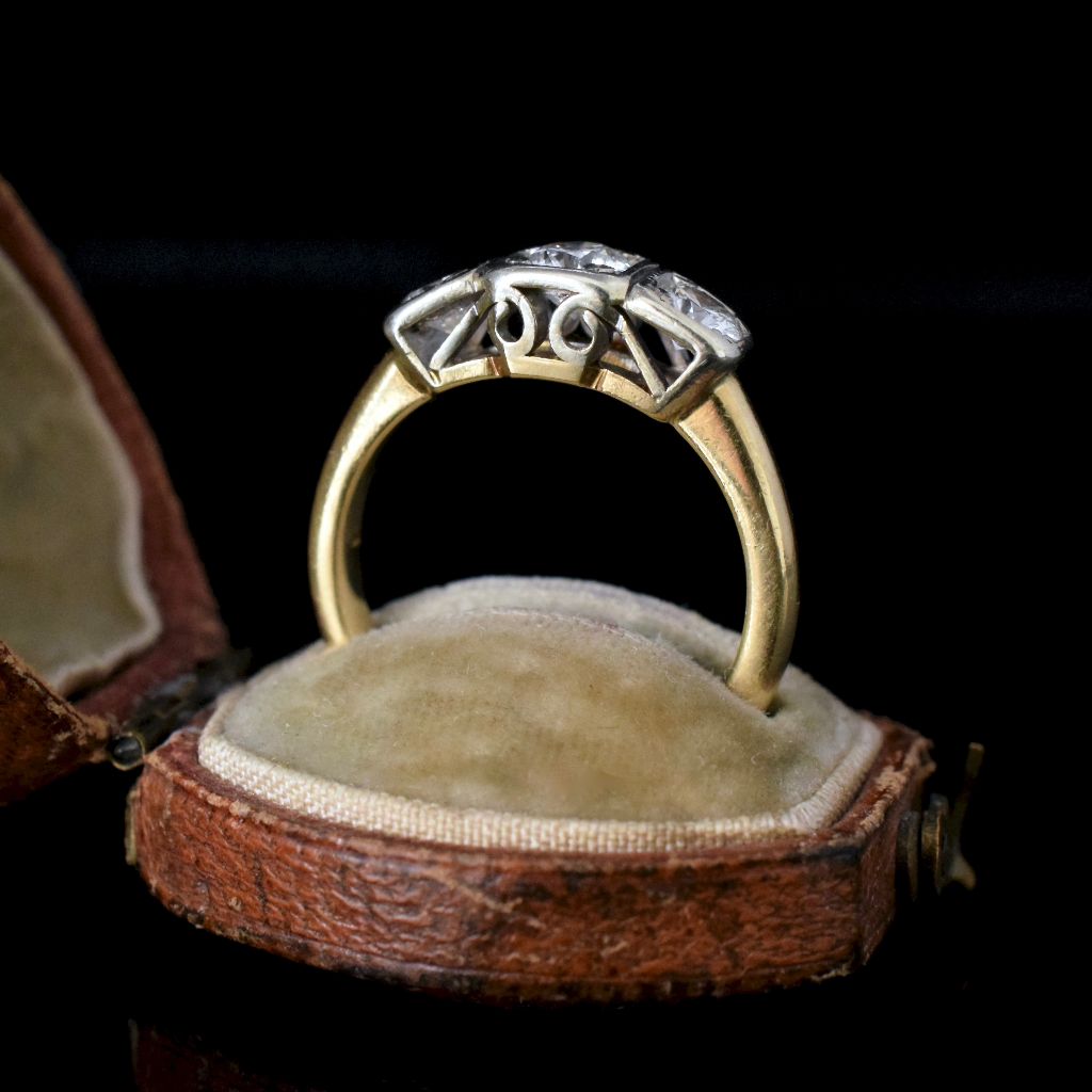 Superb Art Deco Era 18ct 1.00ct Trilogy Ring Insurance Valuation for $9000 (included in sale)