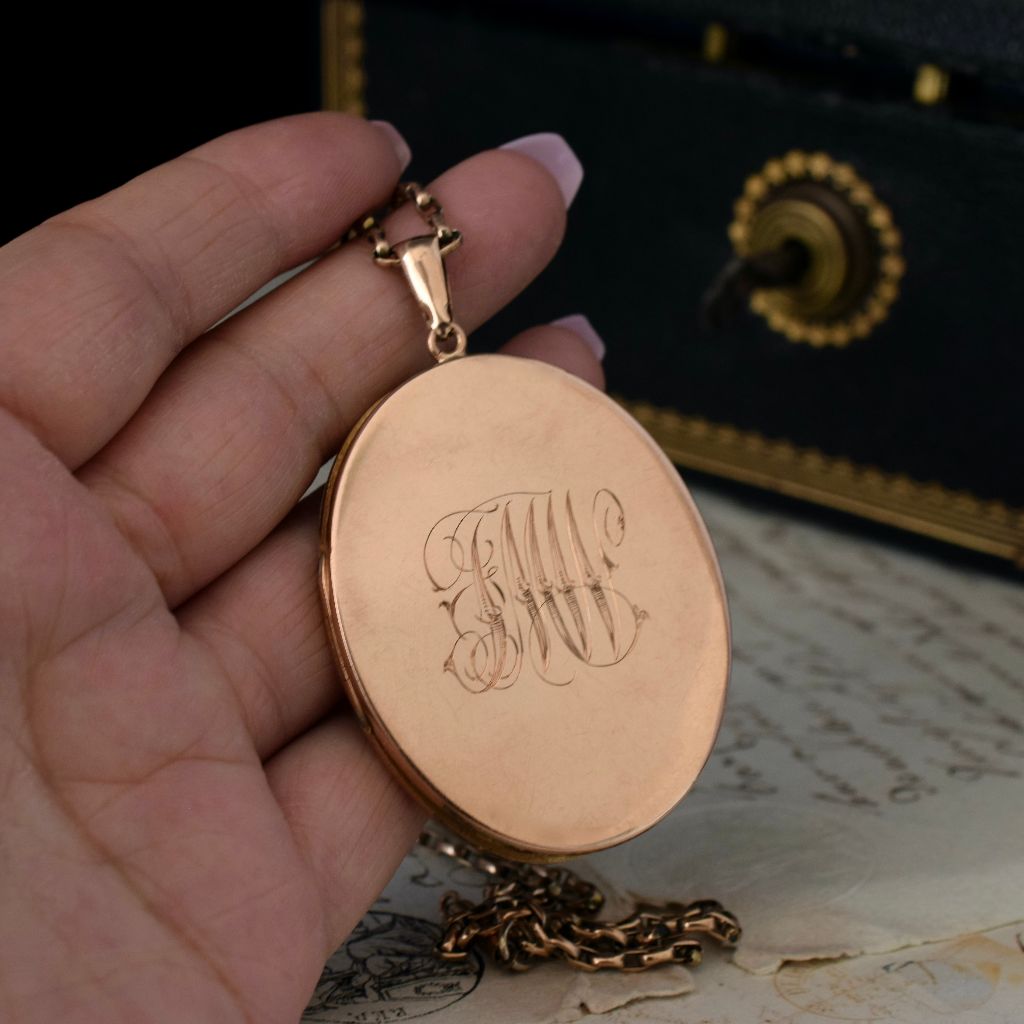 Antique Australian 9ct Rose Gold Locket By Willis and Sons Circa 1919